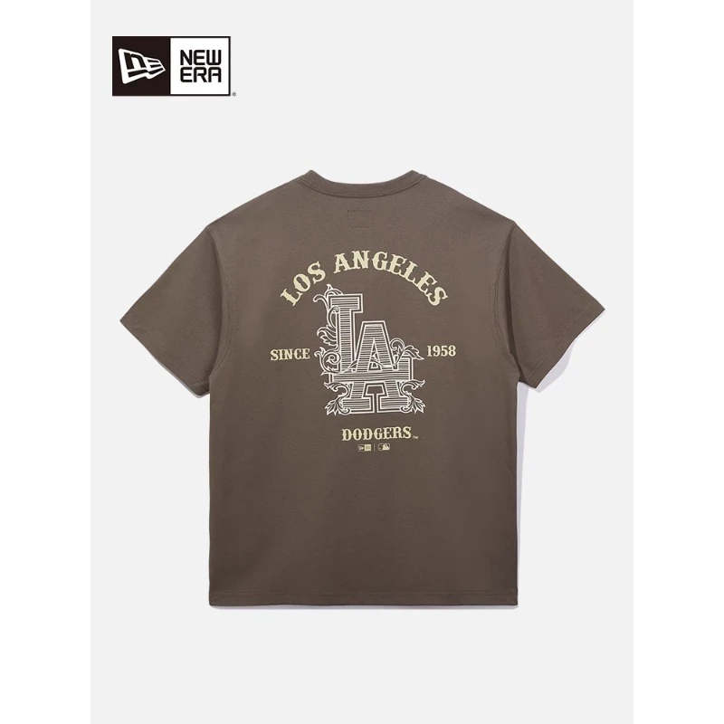 New Era x MLB洛杉矶道奇队 后背徽标圆领短袖T恤 男女同款