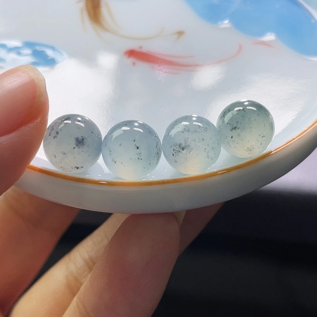 散珠翡翠展示链接勿拍缅甸翡翠a货卡9+一个蓝冰墨花
