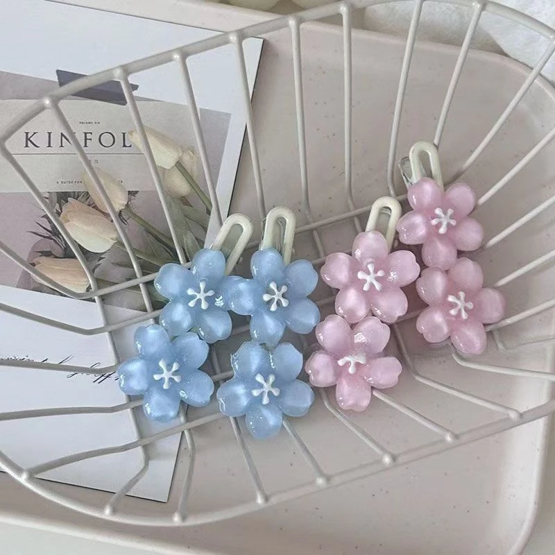 果冻樱花ins发夹少女春夏甜美边夹花朵发饰发卡学生刘海边夹批发