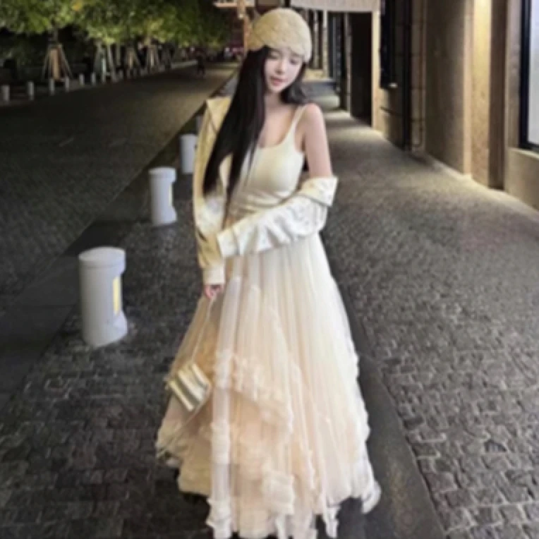 【甜茶】新款网纱超重工多层蛋糕蓬蓬裙半身长裙裙子中长款