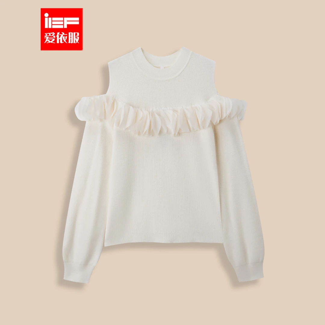 IEF/爱依服2025秋季新款法式浪漫温柔小女人气质设计感毛织上衣
