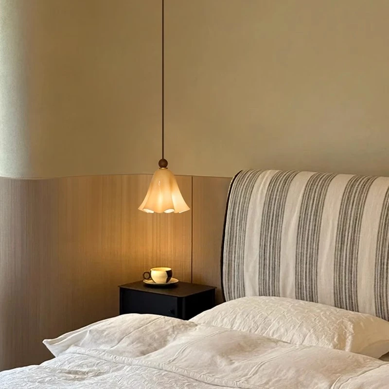 旭呈法式卧室床头小吊灯复古中古风高级感轻奢玄关镜前灯吊线灯