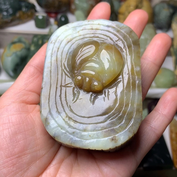 岫岩老玉（透闪石质玉）手把未镶嵌