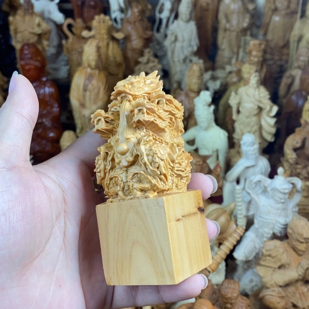 木微瑕留疤10高九龙戏珠印章