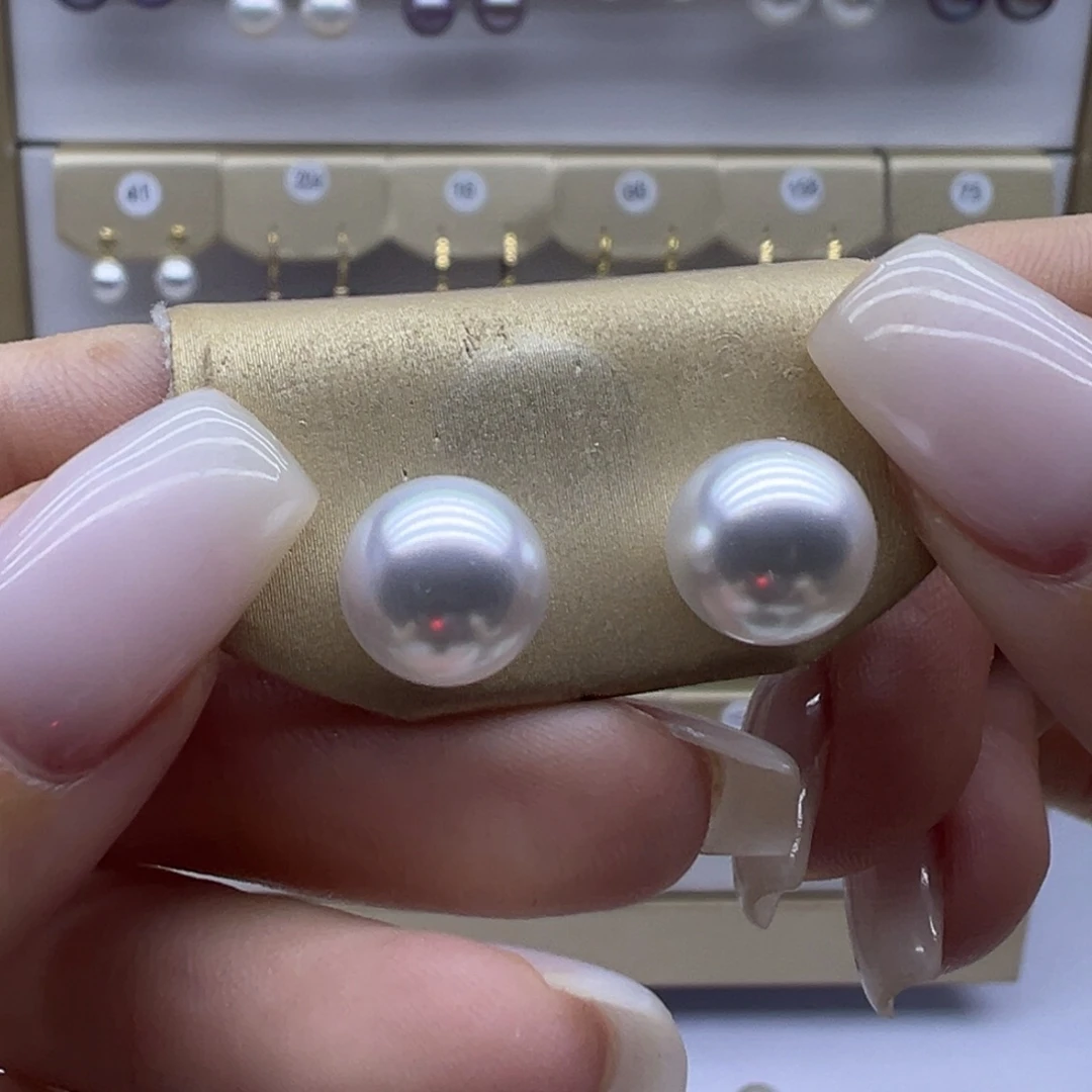 淡水珍珠耳饰银S925镶嵌