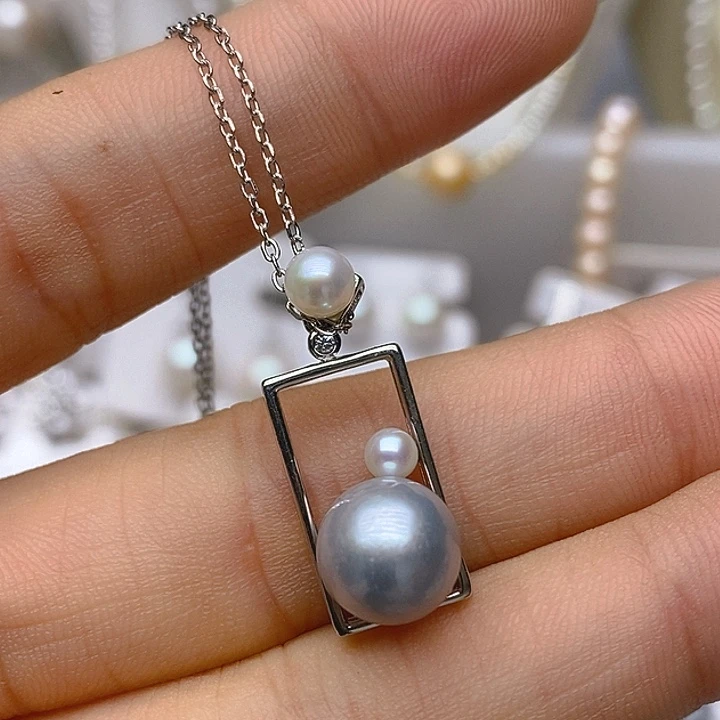 未镶嵌套链淡水珍珠
