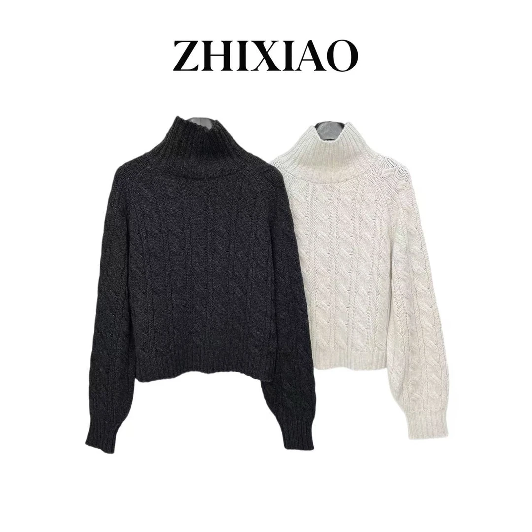 【ZHIXIAO】秋冬新款：高领针织毛衣TR1011