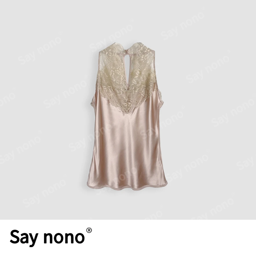 懒猫nono│Saynono春夏新款蕾丝镂空设计气质百搭内搭背心 H0023X