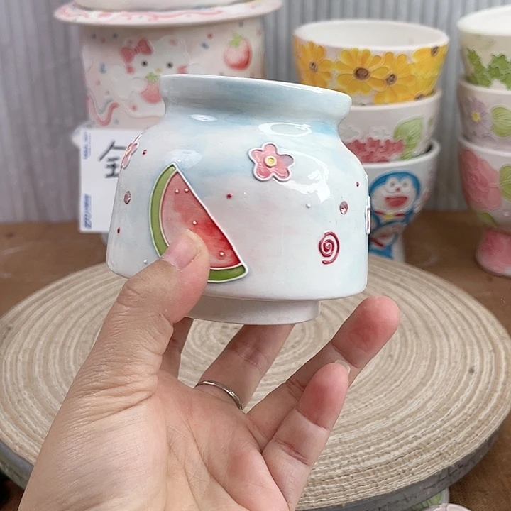 白泥手绘多肉花盆微瑕151