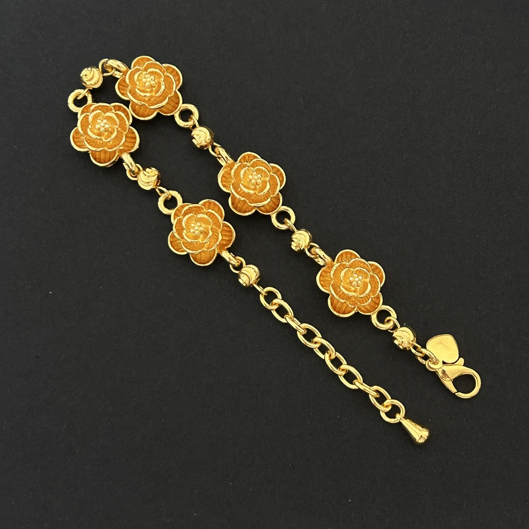 S1015手工金色气质轻奢时尚百搭复古素款手链