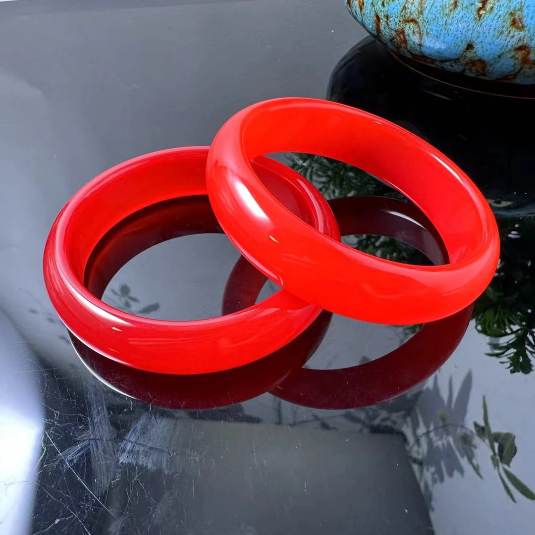 S1824【福嘟嘟珠宝】烈焰金瞳玛瑙红手镯-配礼盒-多样性只发一件