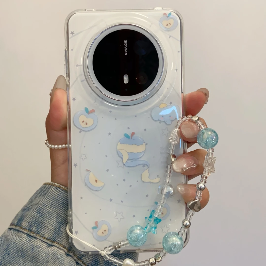 适用华为mate70pro+手机壳pura70pro波点苹果mate60pro星星带手链