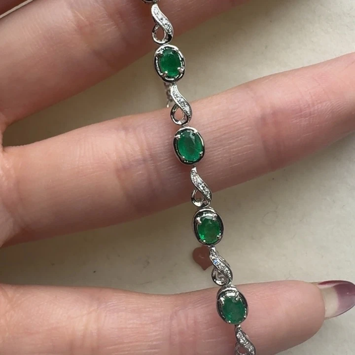 祖母绿手链18K金镶嵌