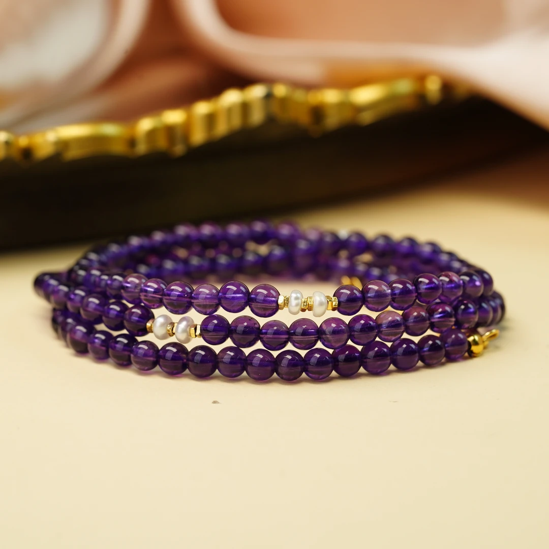 【小北好物】紫水晶DIY项链尺寸约4mm+【多样性发一件】-17QH144X352