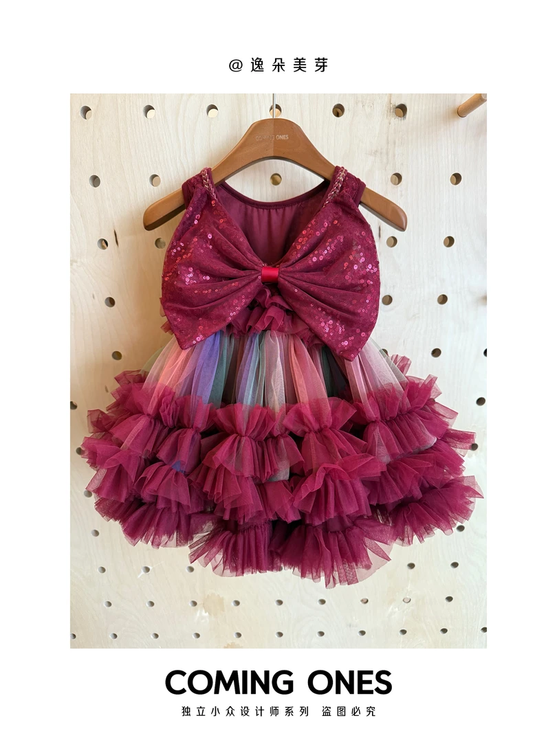 逸朵美芽COMING ONES 春款女童 250277红色纱裙