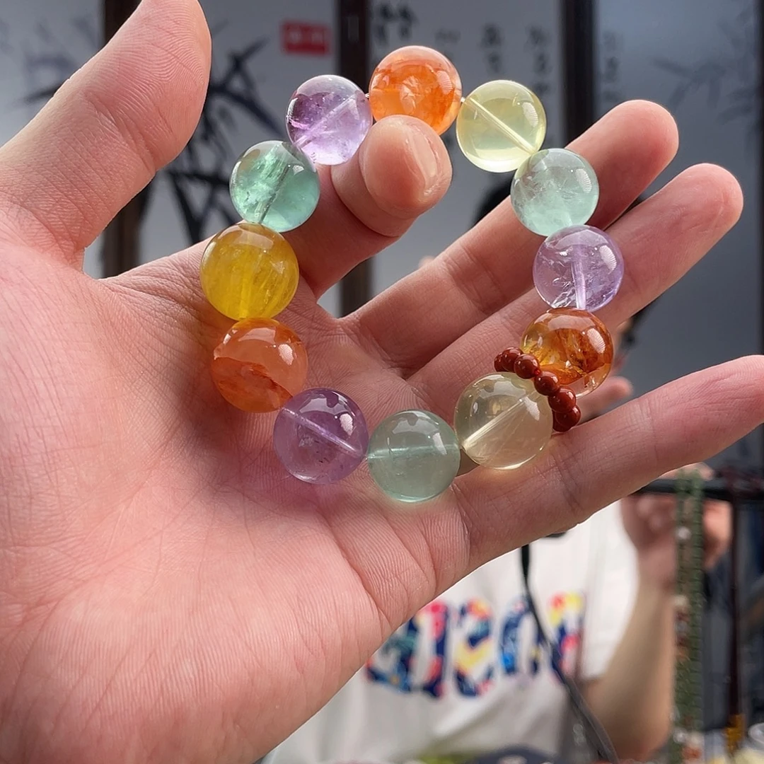 未镶嵌手链水晶拍两件三角形多宝