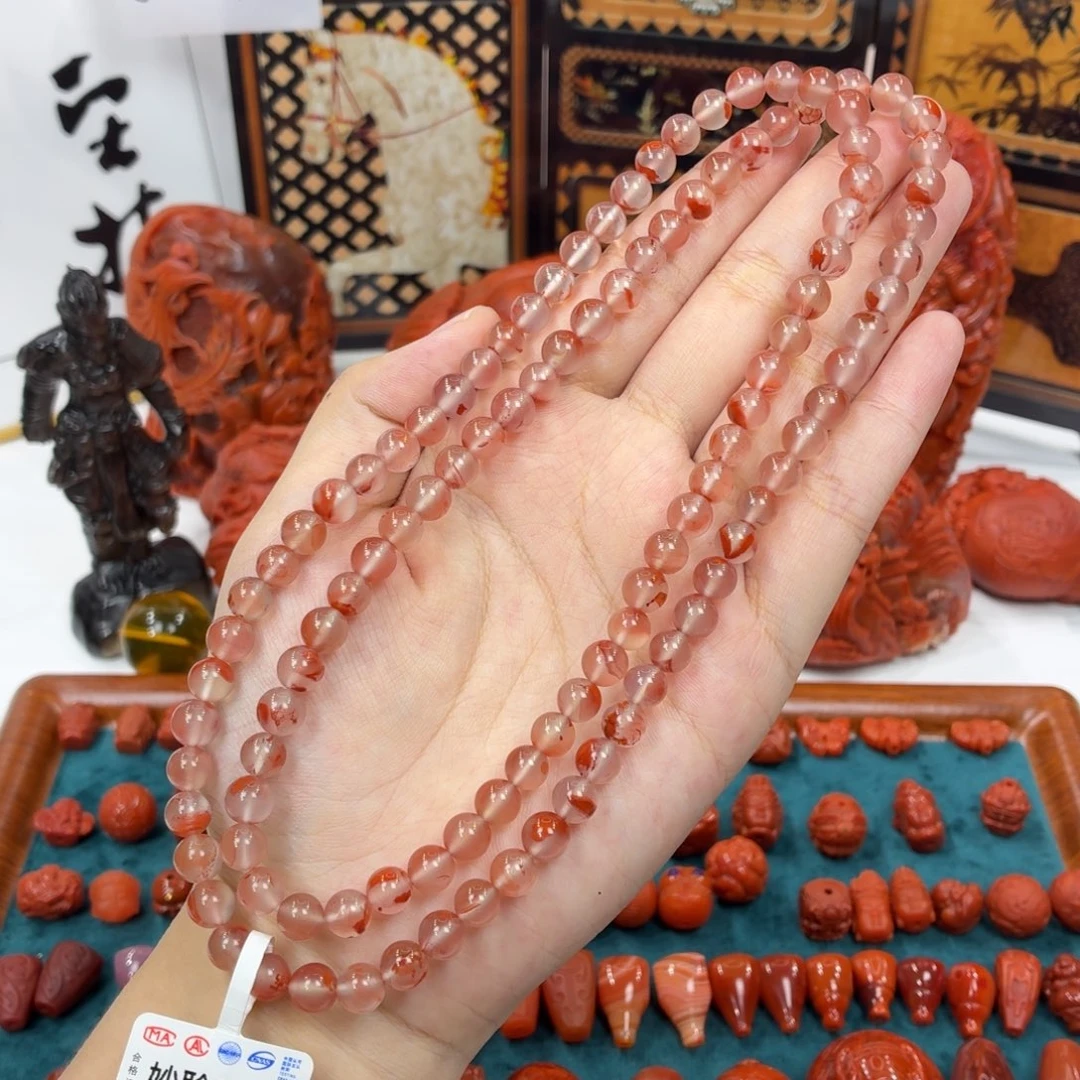 南红玛瑙未镶嵌多圈南红冰飘多圈