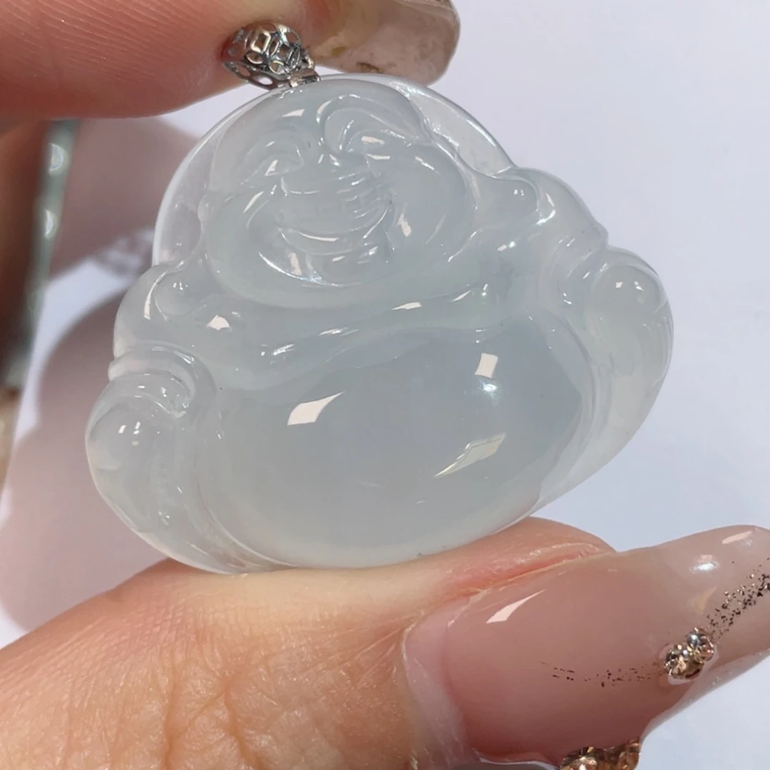 翡翠颈饰18K金镶嵌佛公