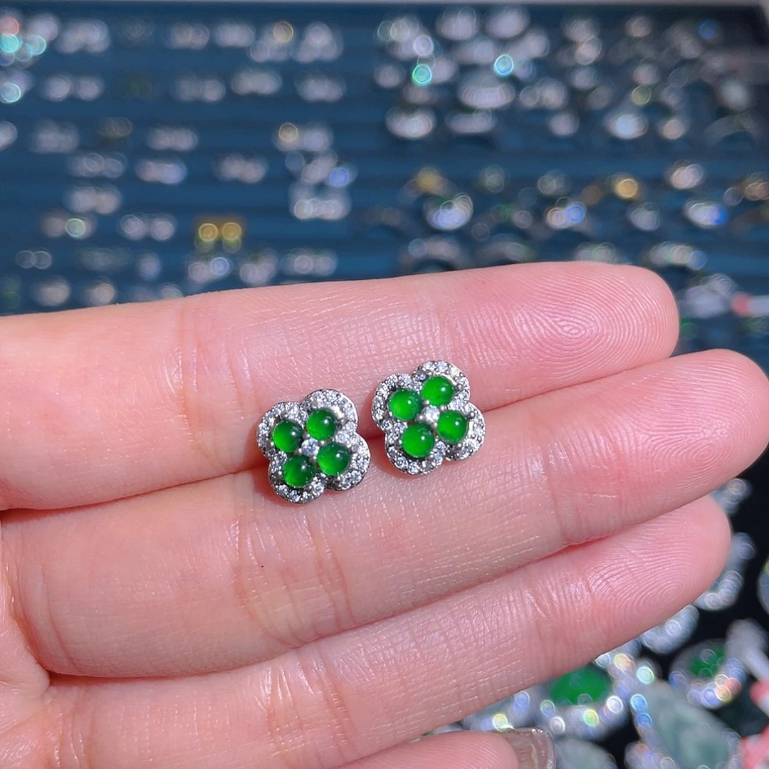 未镶嵌翡翠耳饰耳钉