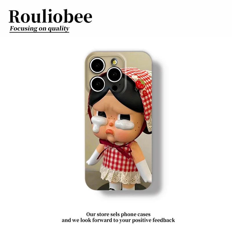 BANCA可爱头巾哭娃适用苹果16/15菲林手机壳华为P70vivo小米oppo