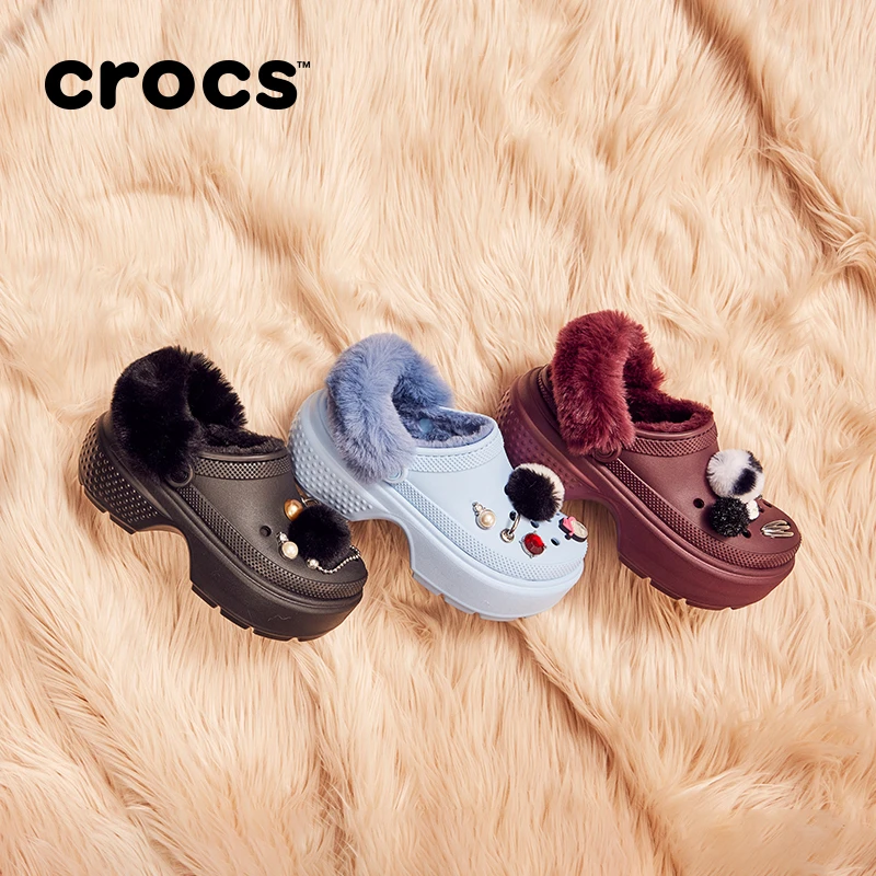CROCS/卡骆驰【雪屋暖棉-鞋花套组】洞洞鞋女鞋洞洞鞋休闲|208546
