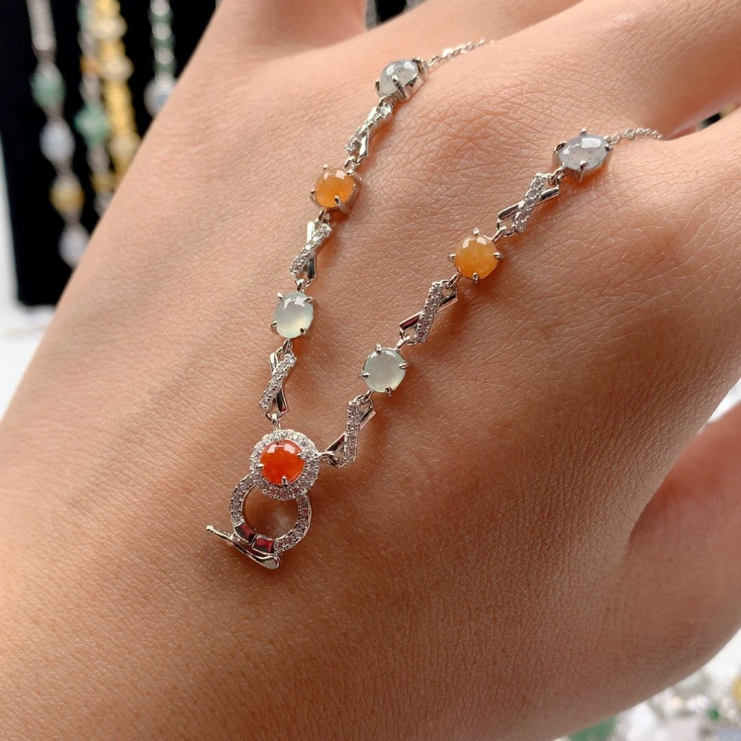 翡翠银S925镶嵌颈饰项链