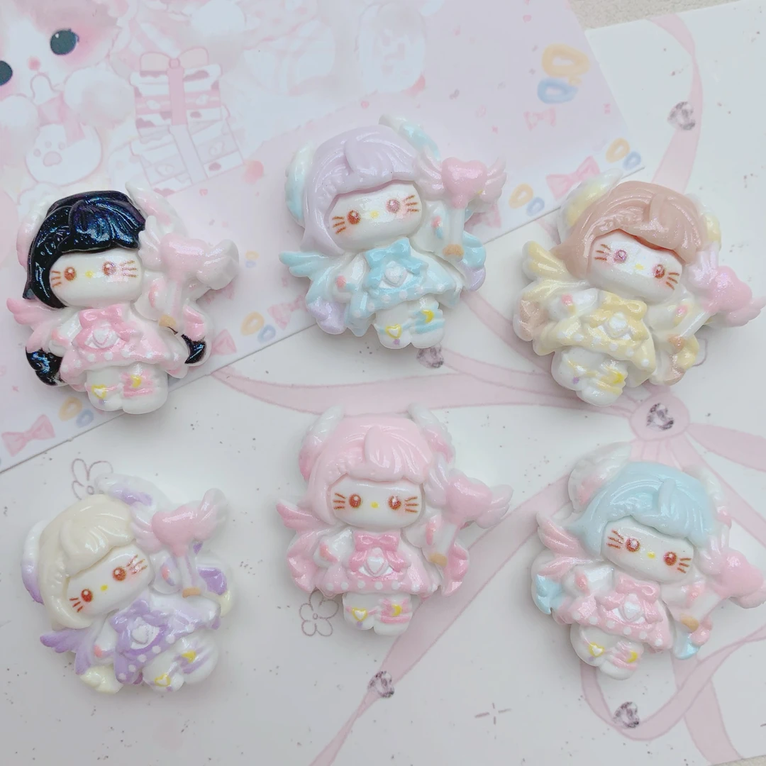 【啊欧新款】天使kt diy奶油胶手机壳树脂配件发夹饰品批发