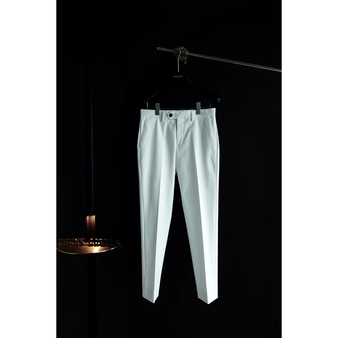 DRUNKCORNER 25861#纯色修身微弹四季款九分西裤