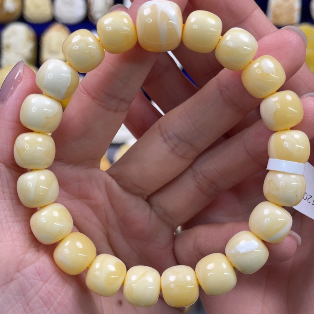 蜜蜡裸石未镶嵌琥珀蜜蜡手串卡11mm