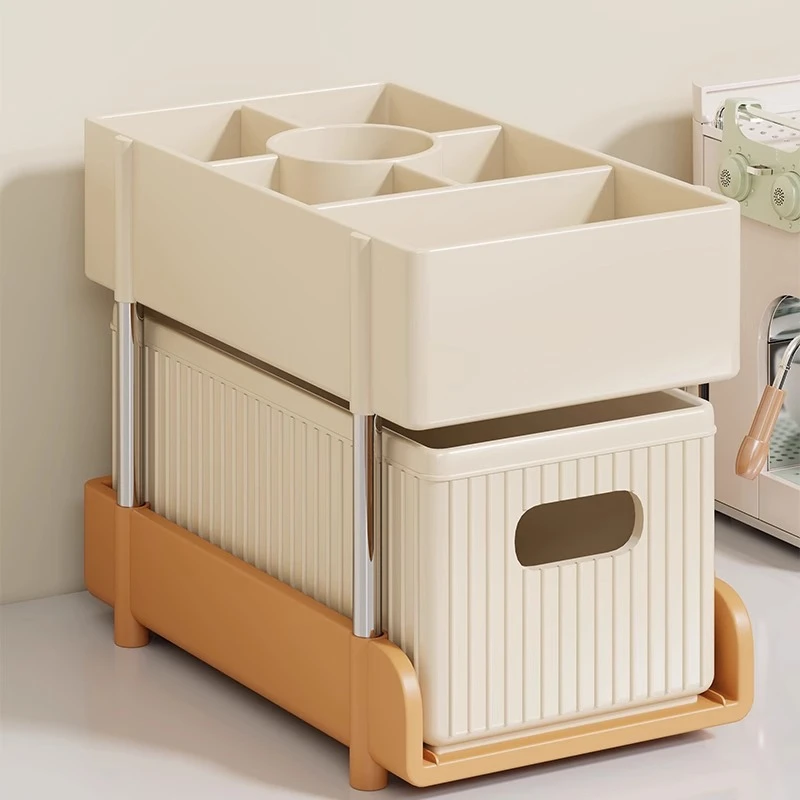 桌面收纳盒餐桌上零食置物架玄关整理神器办公室抽屉式茶包分层架