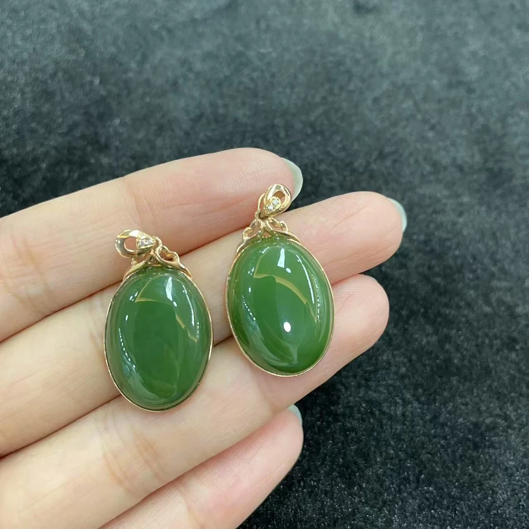 【玉经纶】40479/Q31-和田玉蛋面吊坠-多样性发其一18*13*6