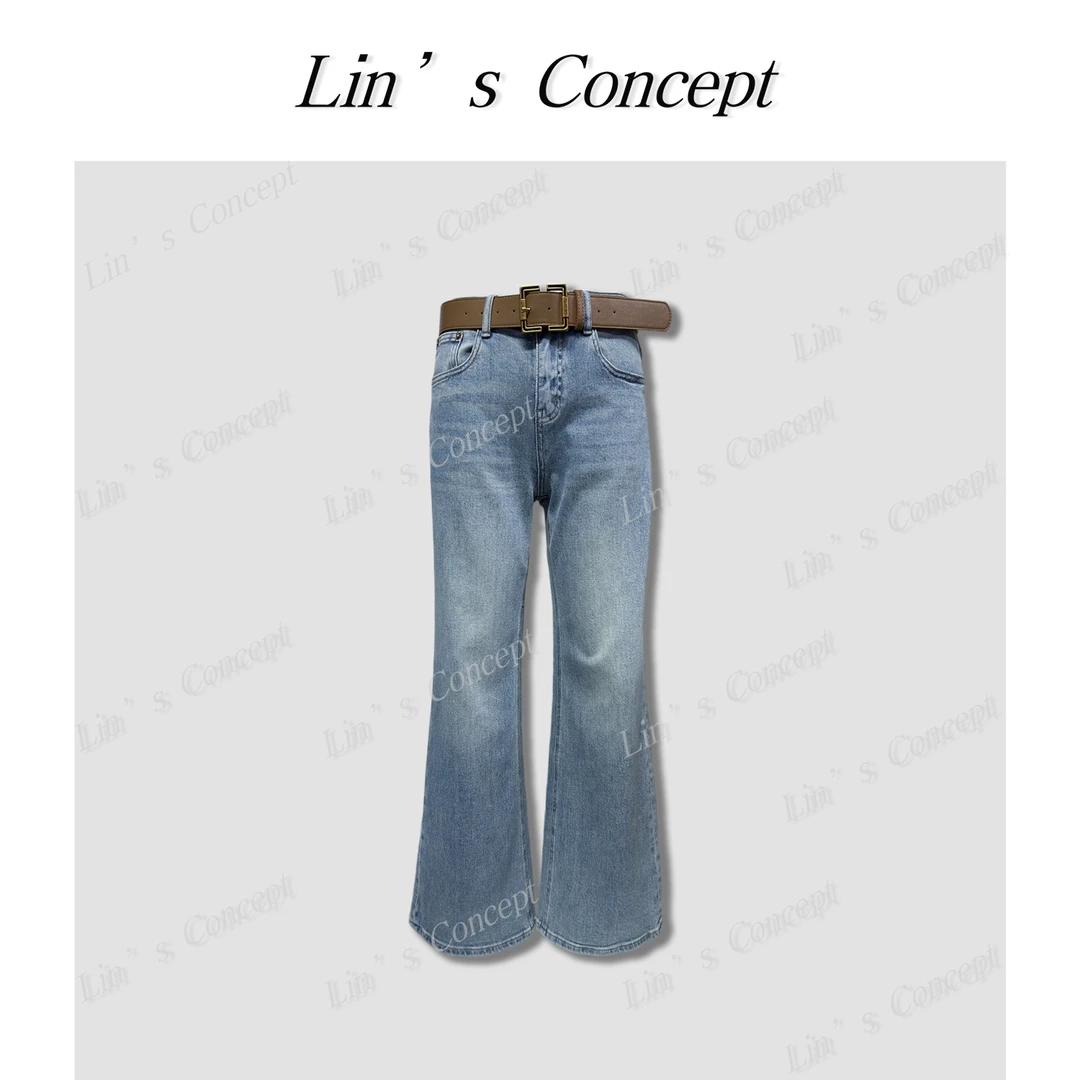【Lin's concept】极简轻奢设计师款显瘦超模牛仔裤 DL2405208