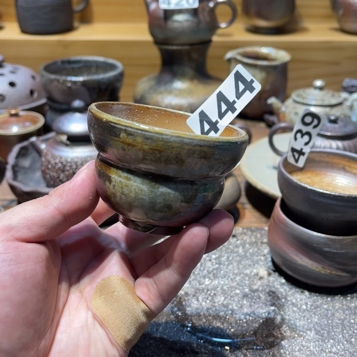 手工制作柴烧茶杯微瑕444