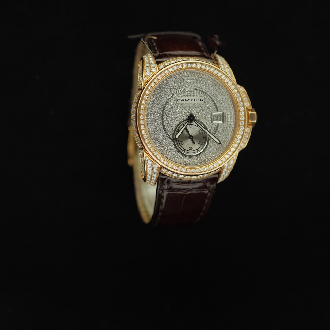 99新 Cartier/卡地亚 后钻/44mm/自动机械玫瑰金单表