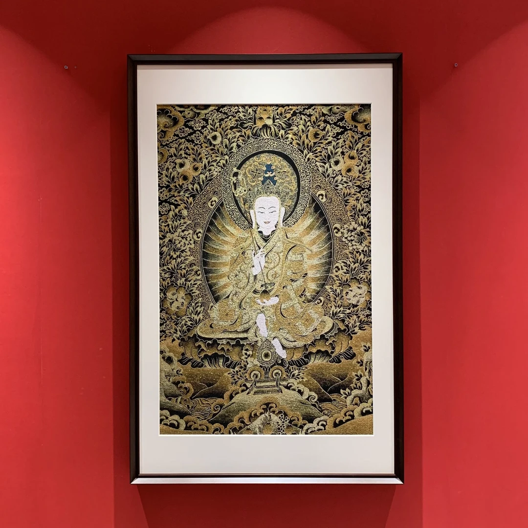 刺绣材质【地藏王菩萨】挂画实木装裱办公室玄关茶室书房装饰画