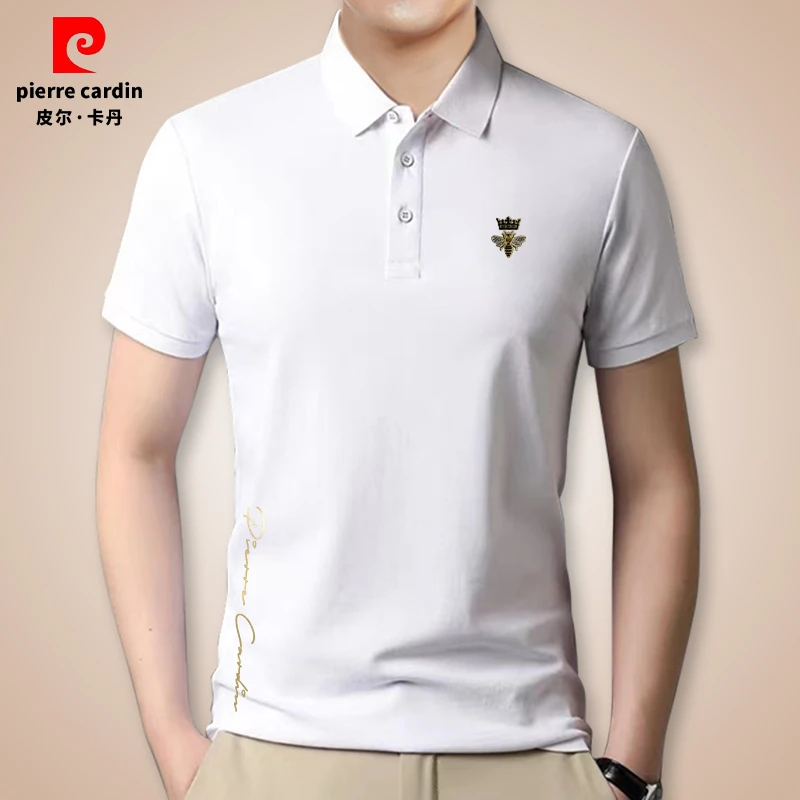 皮尔卡丹短袖POLO衫男士夏季商务休闲中青年修身蜜蜂翻领t恤上衣
