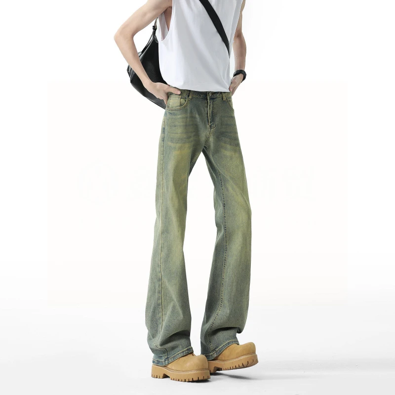 2025新款弹力高品质美式高街潮牌复古宽松做旧时尚微辣水洗牛仔裤
