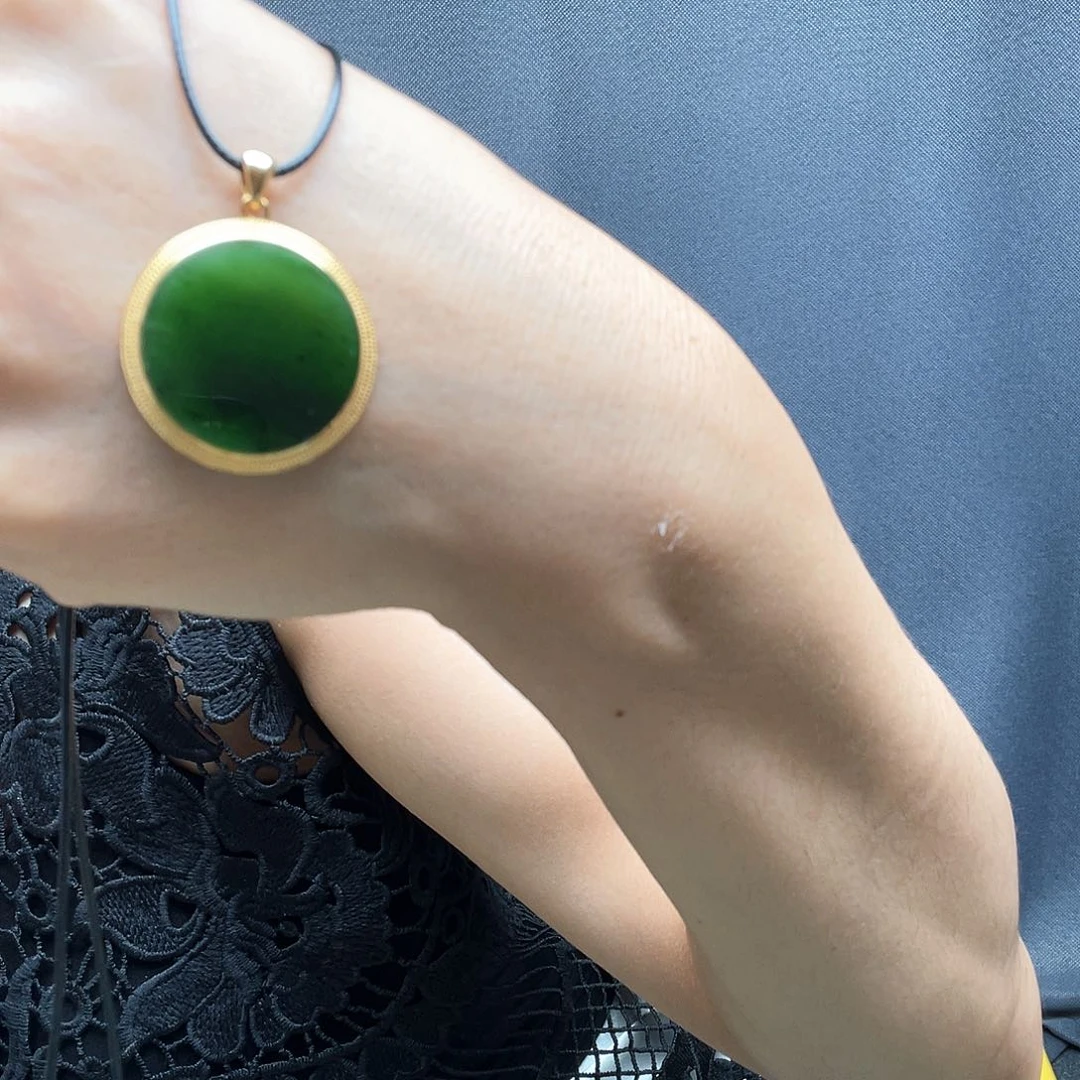 和田玉银S925镶嵌颈饰