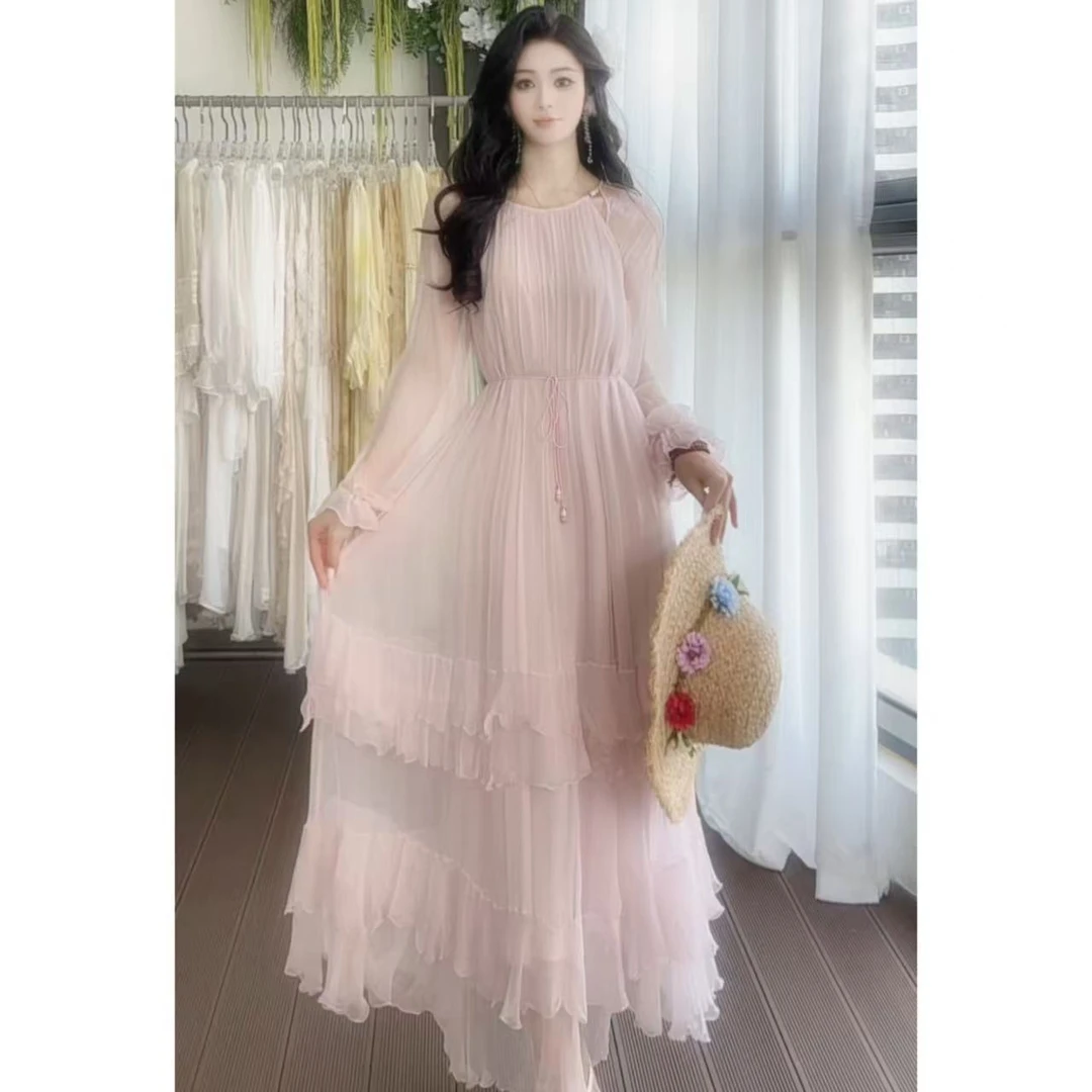 【禾枫丫丫-花屿】重磅100桑蚕丝连衣裙HFQY25015-2