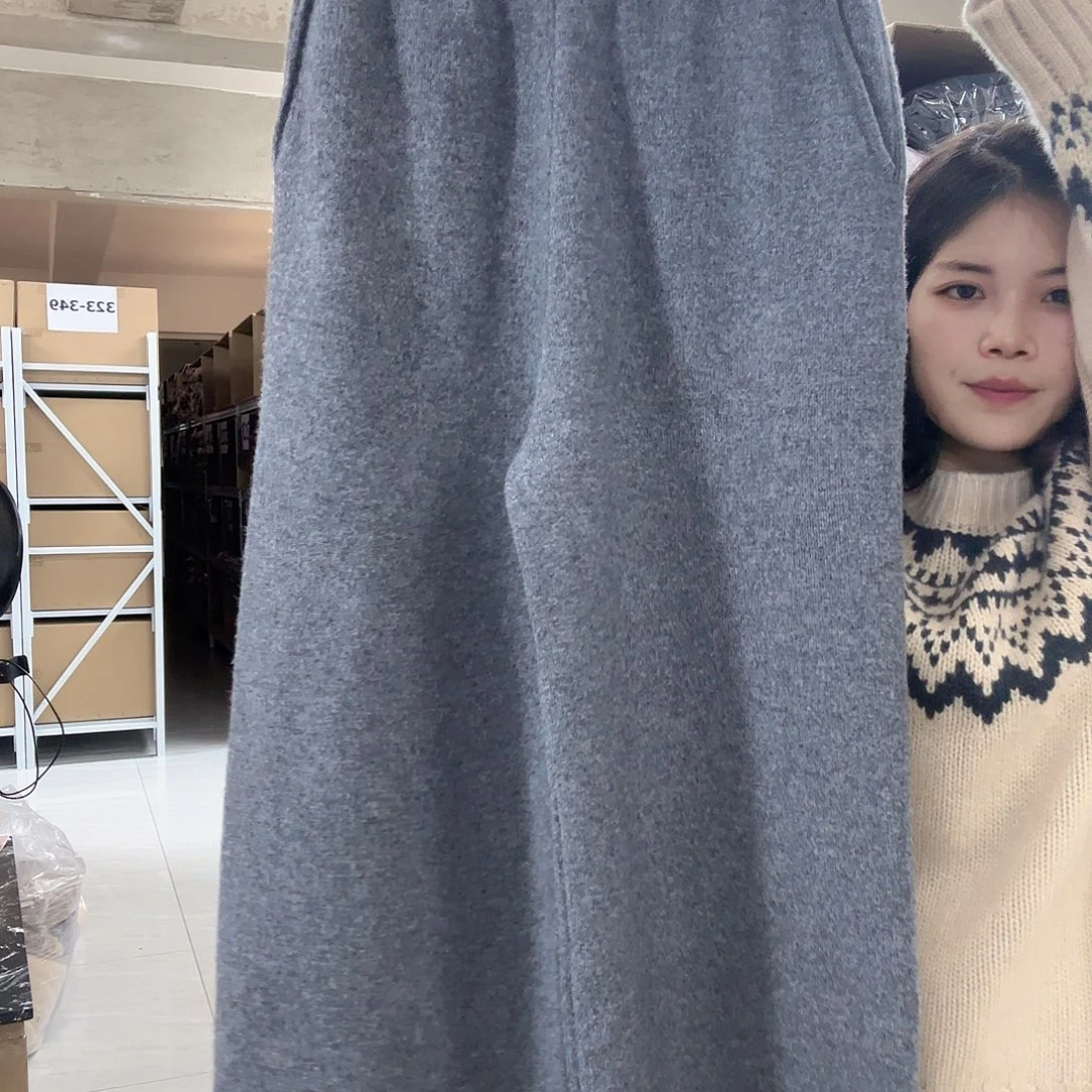 山羊绒四平加厚裤子