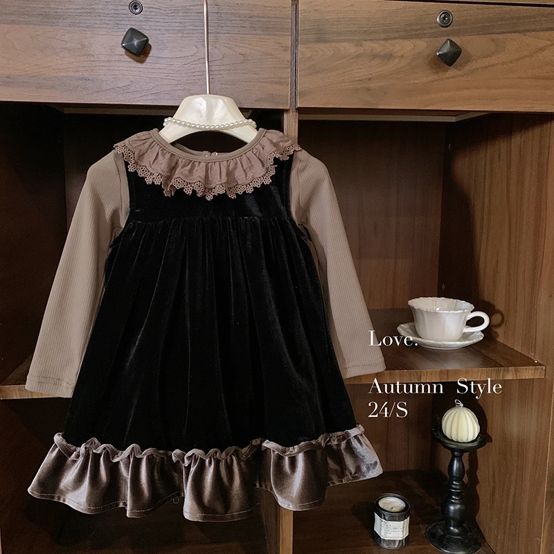 【本妈】2025春“春日序曲”女童木耳边上衣+无袖连衣裙24Q018