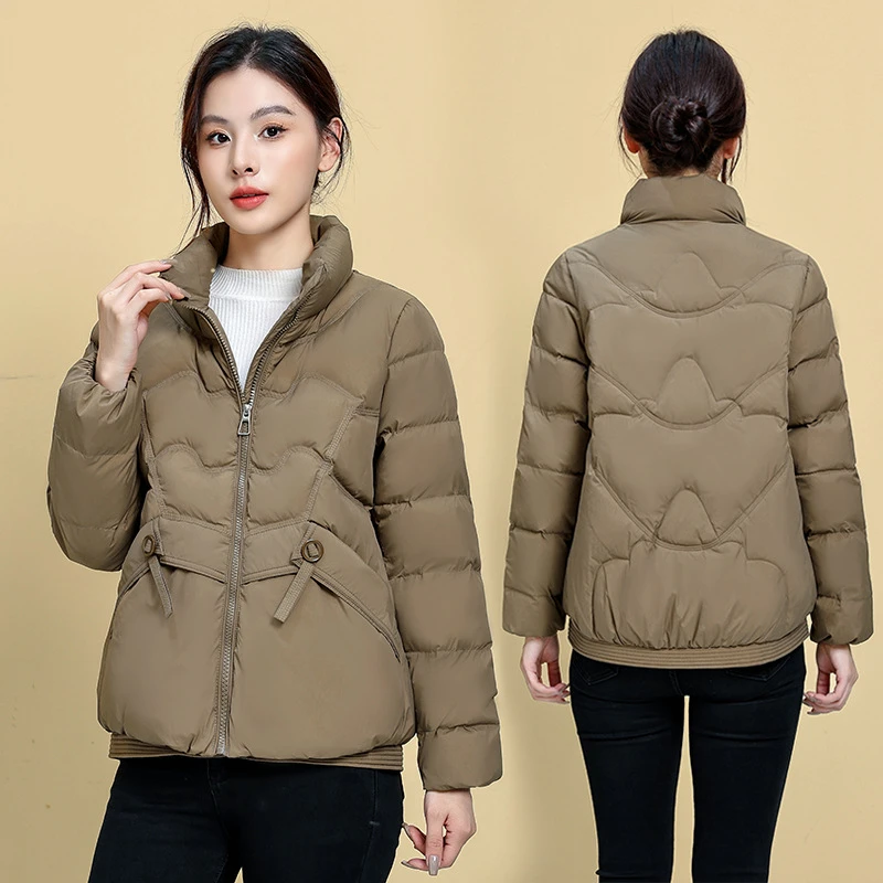 2025年冬季新款羽绒服女短款加厚防风保暖鸭绒小个子立领宽松外套