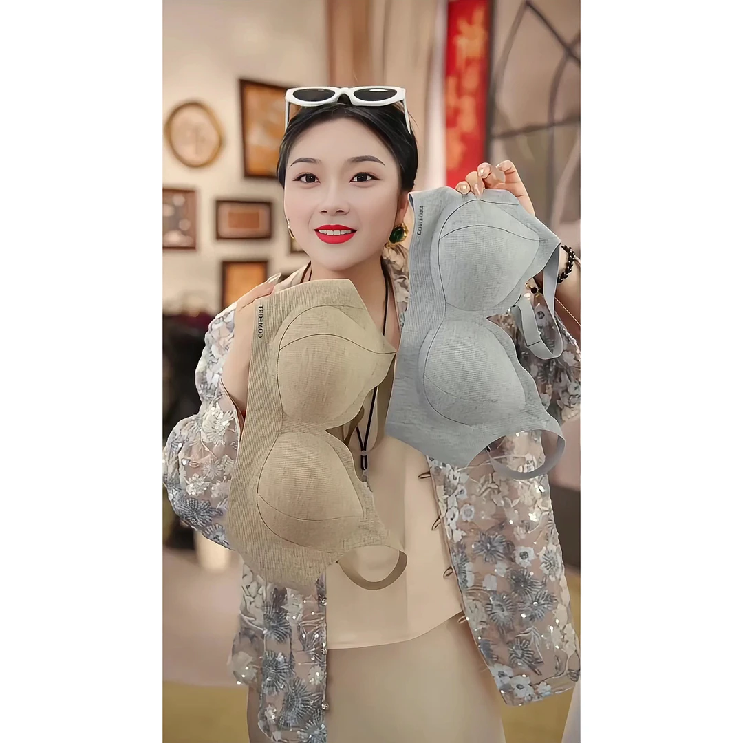 波浪边性感深V春夏内衣聚拢收副乳防下垂无痕文胸罩