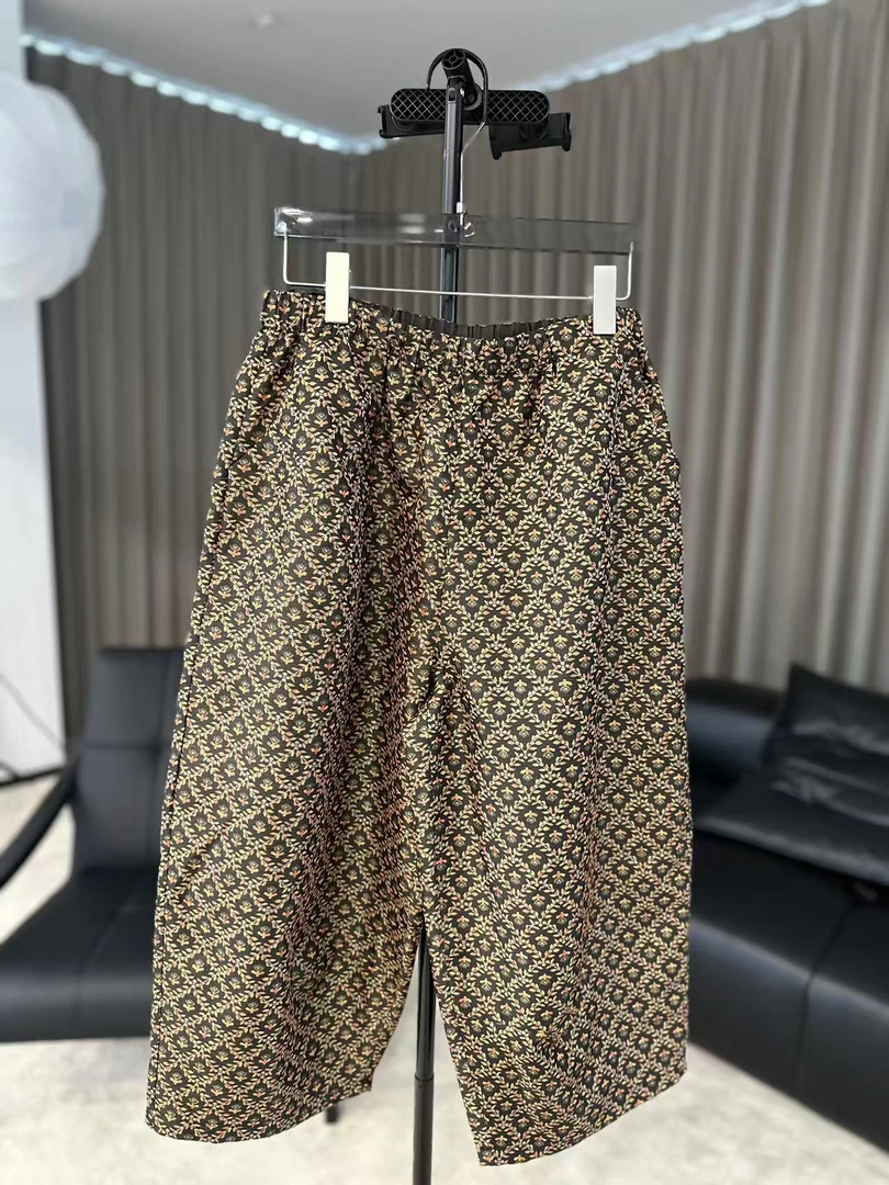 【柳青女装】2025夏季新款萝卜裤新中式碎花休闲裤花色九分裤267