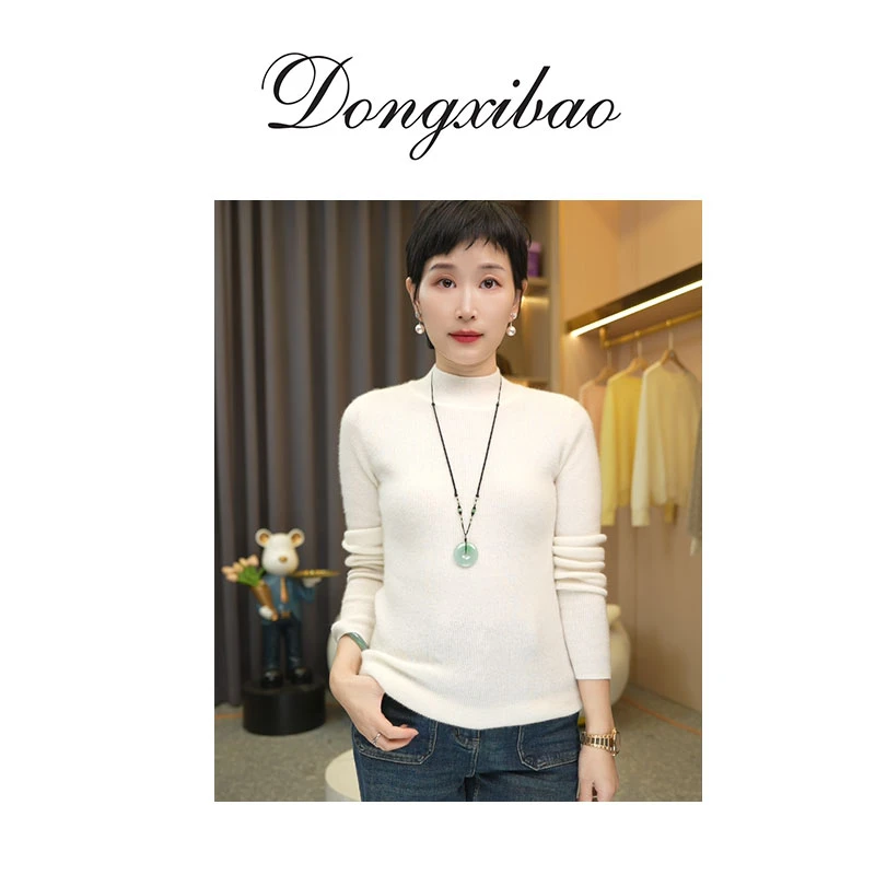 【万能打底衫】纯羊绒细抽条显瘦保暖超A类山羊绒针织上衣