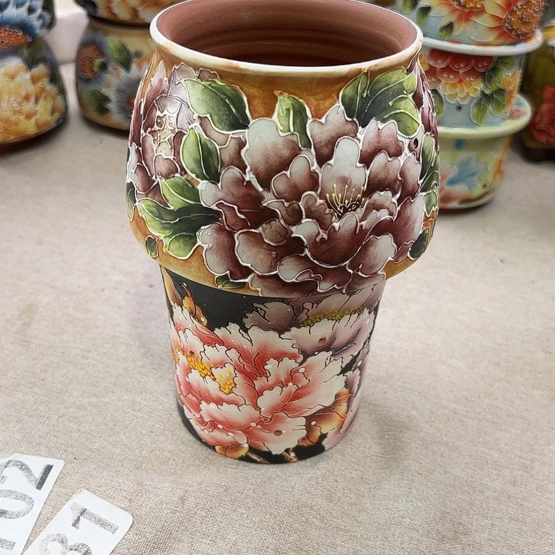 钮****景德镇炫彩手绘景德镇陶瓷花盆