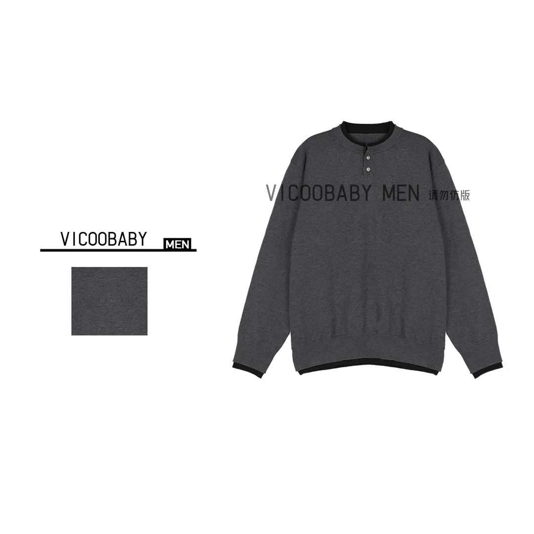 【064编号】2025新款亨利领羊毛混纺针织毛衣打底衫