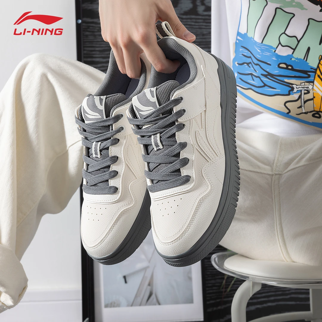 李宁青云男鞋板鞋2025夏季低帮运动鞋时尚复古潮鞋百搭轻便休闲鞋