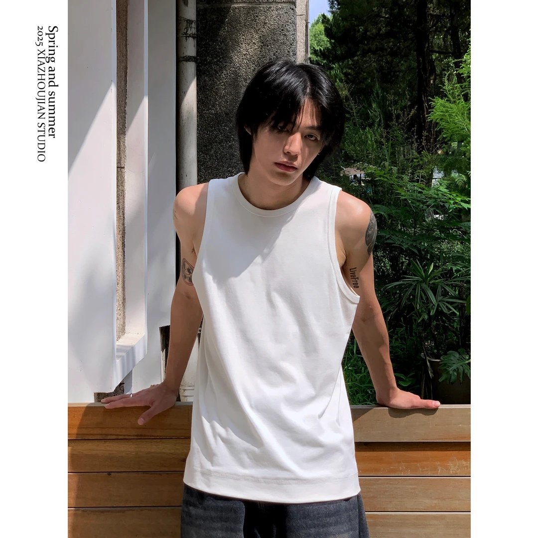 【譚星】25S/S ins慵懒感侧骨背心 简约舒适休闲无袖打底上衣