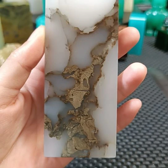 寿山石印石水墨冻扁章